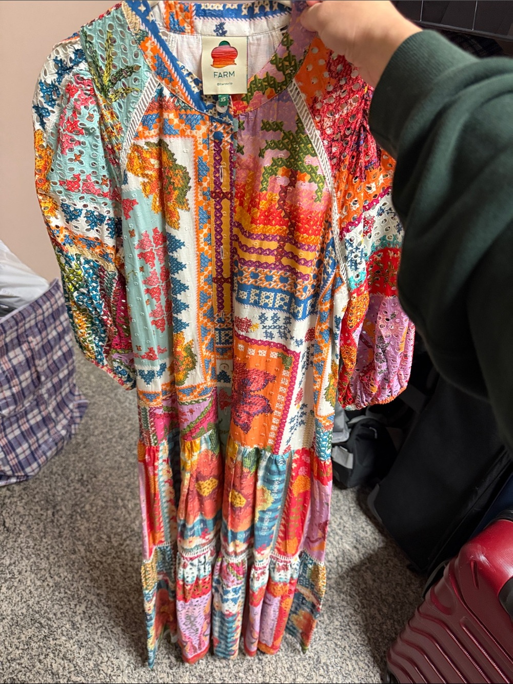 FARM Rio Colorful Patchwork Maxi Dress - Picture 2 of 3